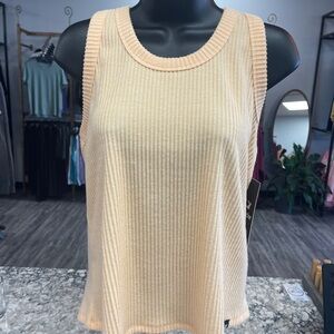 Glyder Ribbed Tank Top, Orange Wine